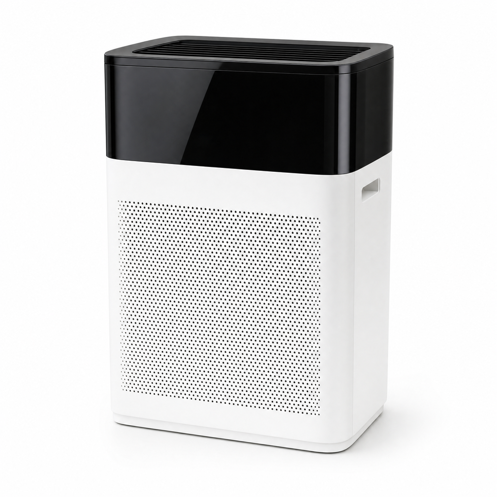 Orzennia A2 air purifier, front three-quarter view on a white background