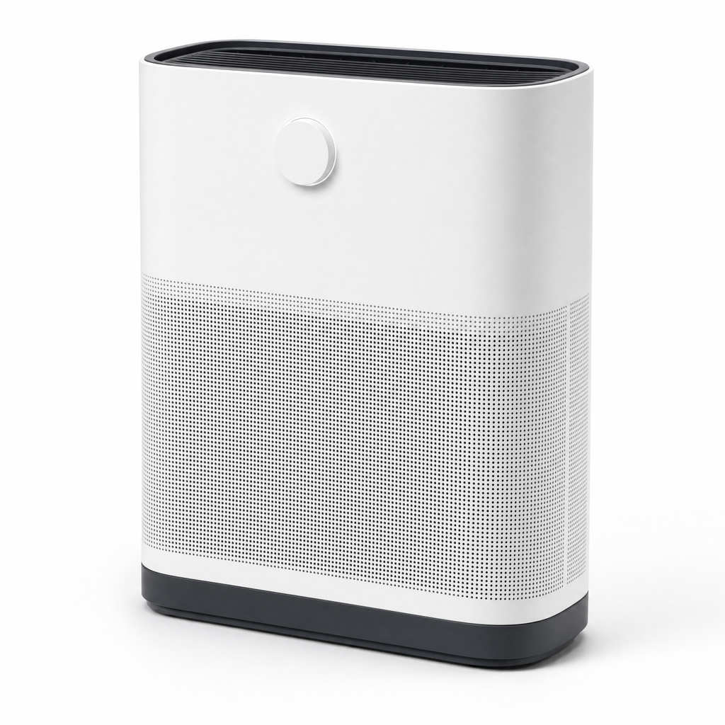 Orzennia A3 air purifier, front three-quarter view on a white background