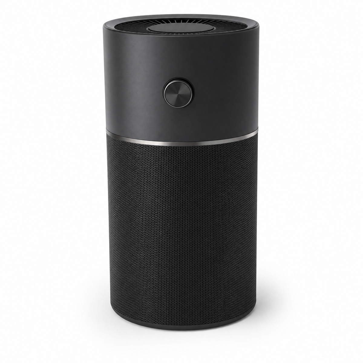 Orzennia A4 air purifier in black, three-quarter view on a white background