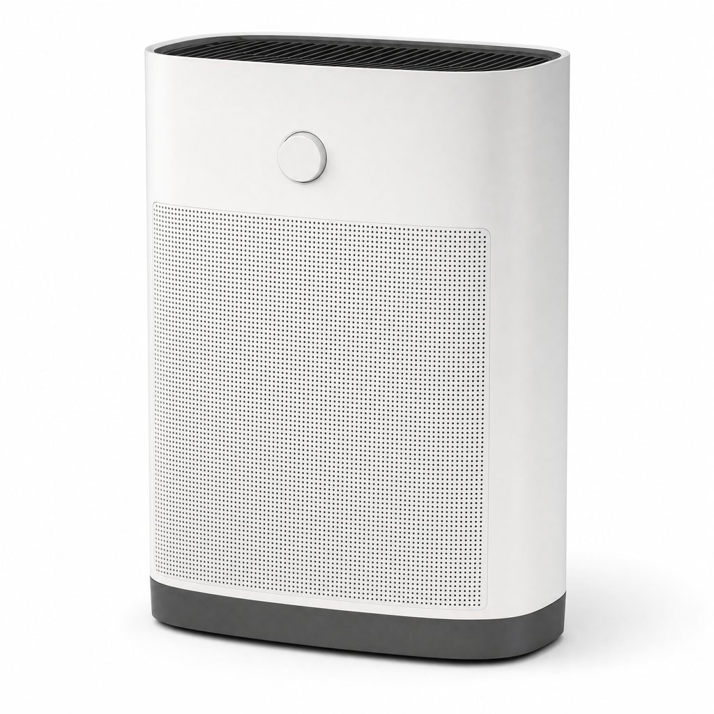 Orzennia A5 air purifier, front three-quarter view on a white background