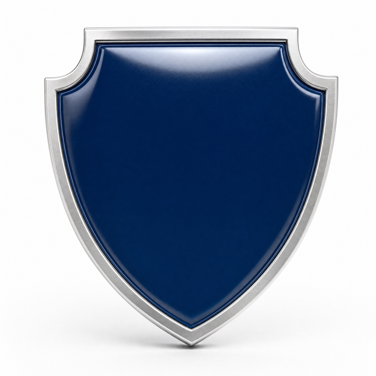 A blue and silver shield plaque on a white background, representing Orzennia extended warranty cover
